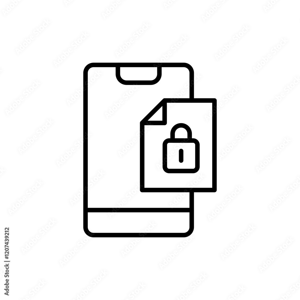 File security outline icons, minimalist vector illustration ,simple transparent graphic element .Isolated on white background File security outline icons, minimalist vector illustration ,simple transparent graphic element .Isolated on white background
