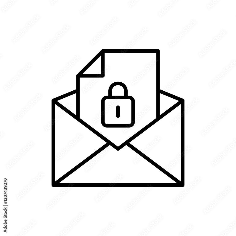 File security outline icons, minimalist vector illustration ,simple transparent graphic element .Isolated on white background File security outline icons, minimalist vector illustration ,simple transparent graphic element .Isolated on white background