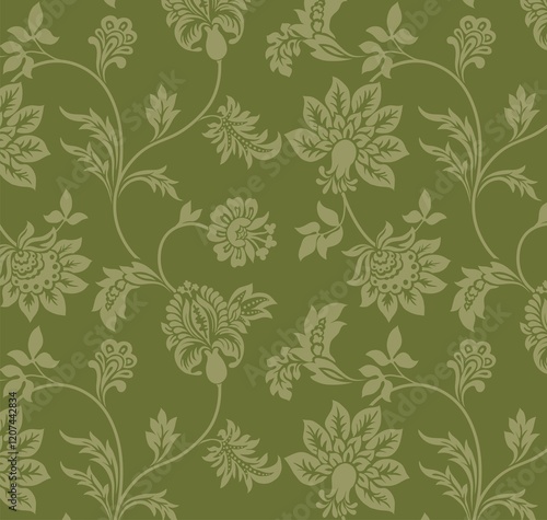 Colorful wedding card design, paisley floral pattern , India	