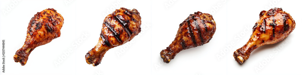 Juicy barbecue chicken drumsticks with grill marks, perfect for meals Juicy barbecue chicken drumsticks with grill marks, perfect for meals