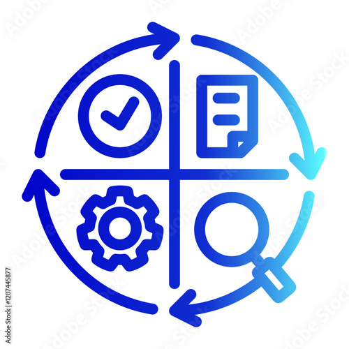 Iteration Icon Line Gradient Style for Process Improvement Pack Icon Themes
