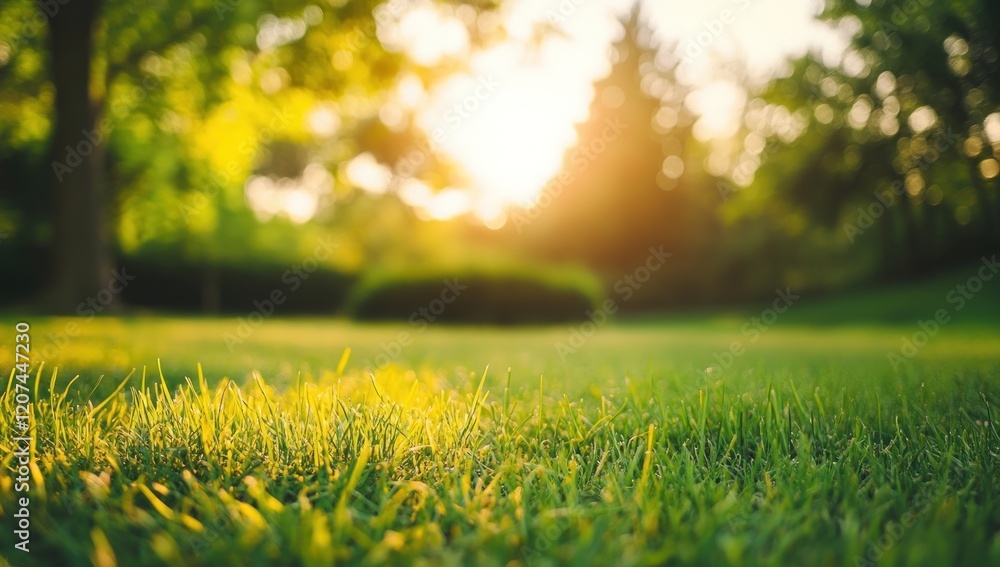 Golden Hour Grassland Serenity: A Peaceful Sunset Scene Golden Hour Grassland Serenity: A Peaceful Sunset Scene