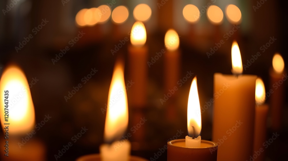 Burning candles create a warm and peaceful ambiance. Burning candles create a warm and peaceful ambiance.