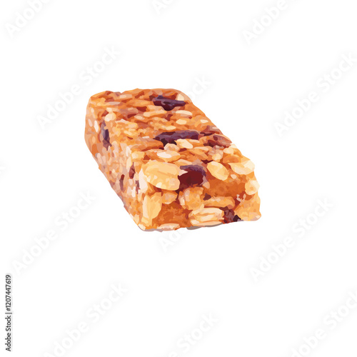 Granola bar with nuts and dried fruits isolated vector illustration (1)