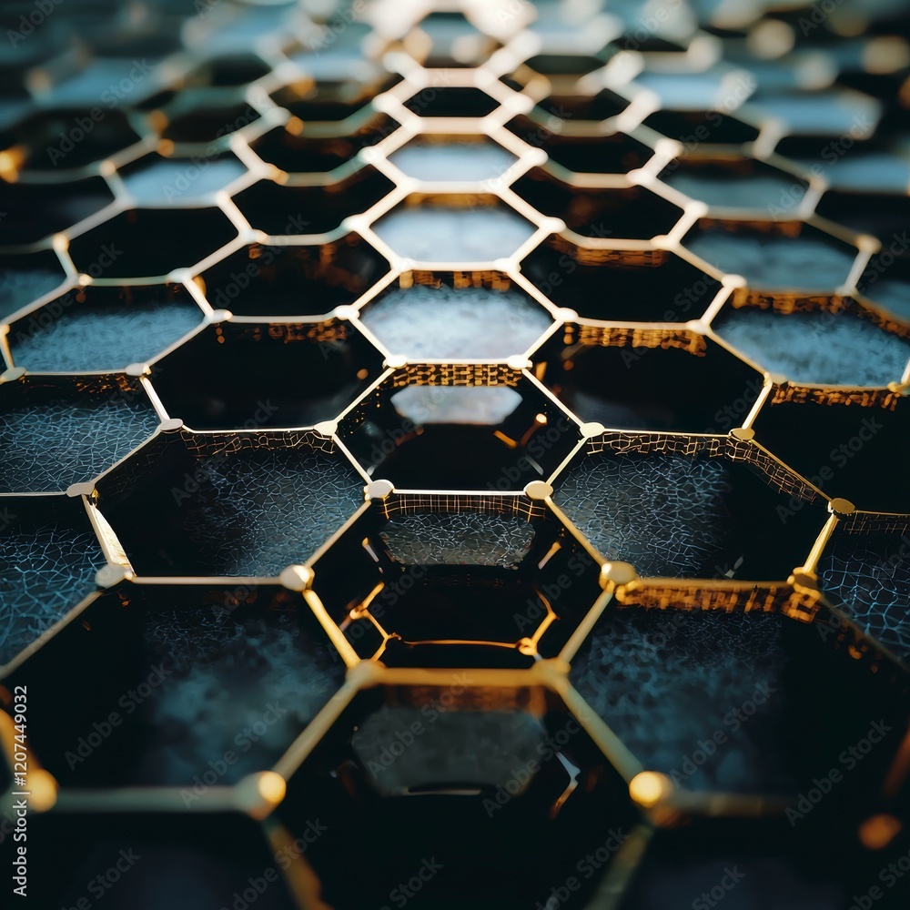 Abstract Hexagon Background Gold Black 3D Geometric Technology Network Pattern Des Abstract Hexagon Background Gold Black 3D Geometric Technology Network Pattern Des