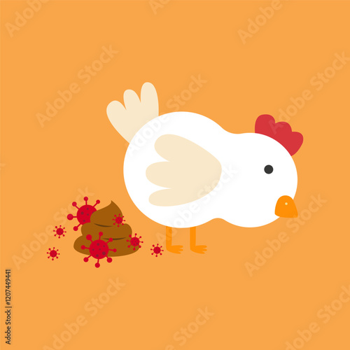 chicken sick with bird influenza virus