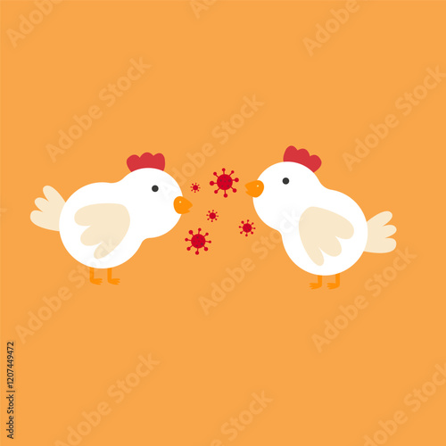 chicken sick with bird influenza virus