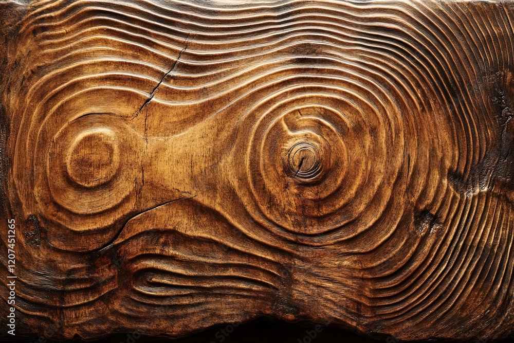 Intricate patterns on textured wooden surface reveal nature's artistry and the passage of time in a rustic setting Intricate patterns on textured wooden surface reveal nature's artistry and the passage of time in a rustic setting