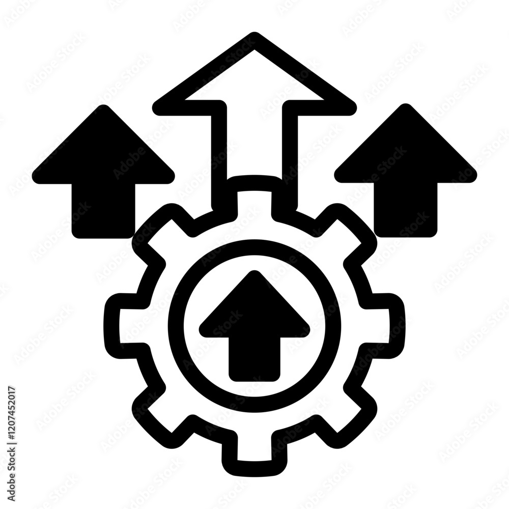 Efficiency Icon With Mixed Style (Solid and Line) Efficiency Icon With Mixed Style (Solid and Line)
