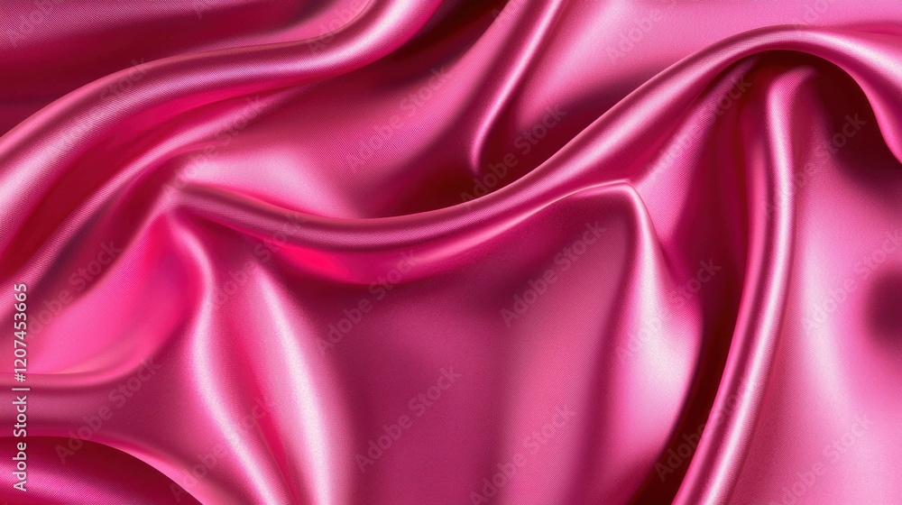 Fototapeta premium Luxurious Pink Silk Satin Fabric Draped Texture Background