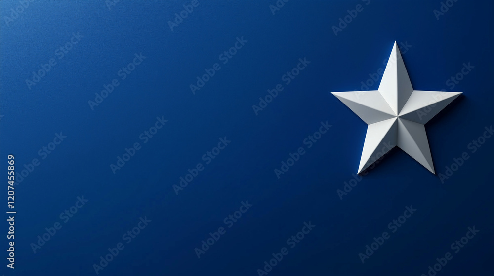 Obraz premium A simple, blue background with one white star,