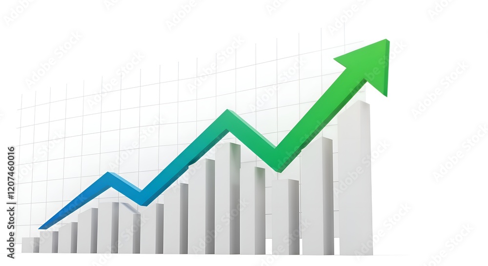 An upward arrow, symbolizing growth and progress, has a clean white background with subtle grid lines and sharp, precise data points An upward arrow, symbolizing growth and progress, has a clean white background with subtle grid lines and sharp, precise data points