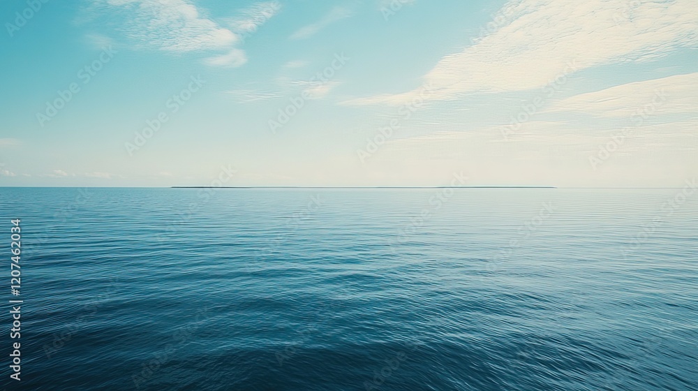Fototapeta premium Baltic Sea aerial view showcasing vast expanse of water and distant coastline, symbolizing natural beauty and serene landscapes. 