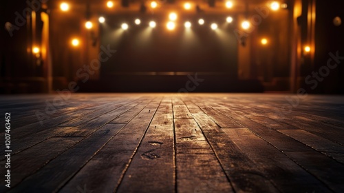 Wallpaper Mural Dramatic Stage with Wooden Floor and Soft Light Effects Torontodigital.ca