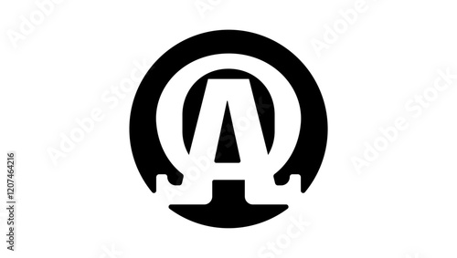 Alpha Omega Symbol, black isolated silhouette