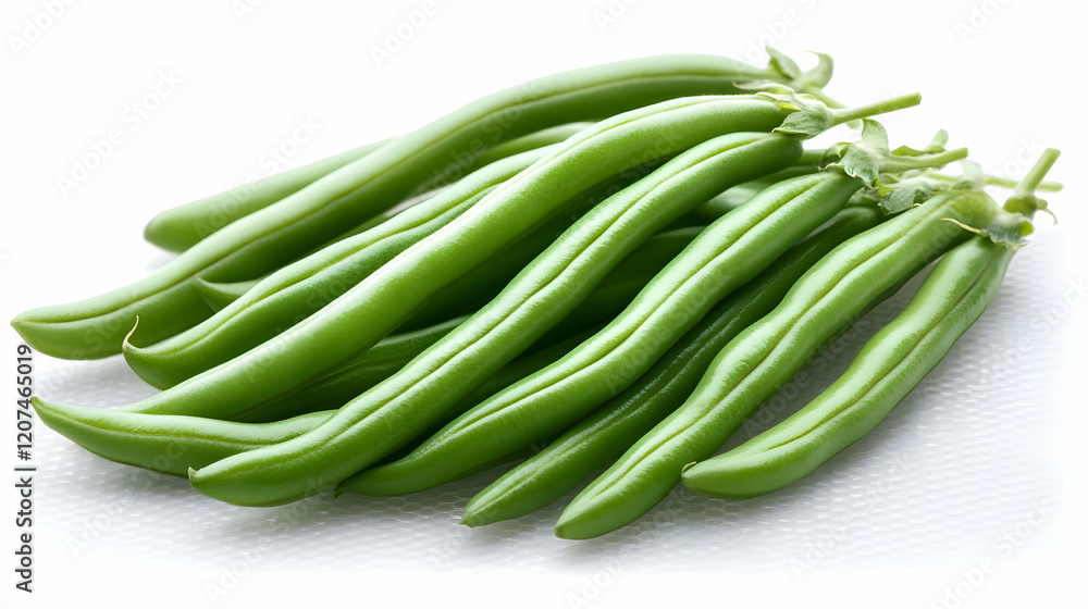 Fresh green bean isolated on transparent background, high-quality PNG illustration ideal for healthy food designs and cooking recipes Fresh green bean isolated on transparent background, high-quality PNG illustration ideal for healthy food designs and cooking recipes