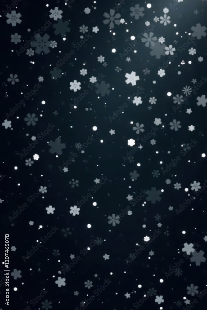 Softly falling snowflakes, pristine white on black , blizzard, light, nature Softly falling snowflakes, pristine white on black , blizzard, light, nature