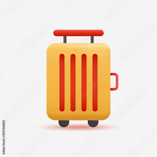 3D REALISTIC SUITCASE ICON ILLUSTRATION