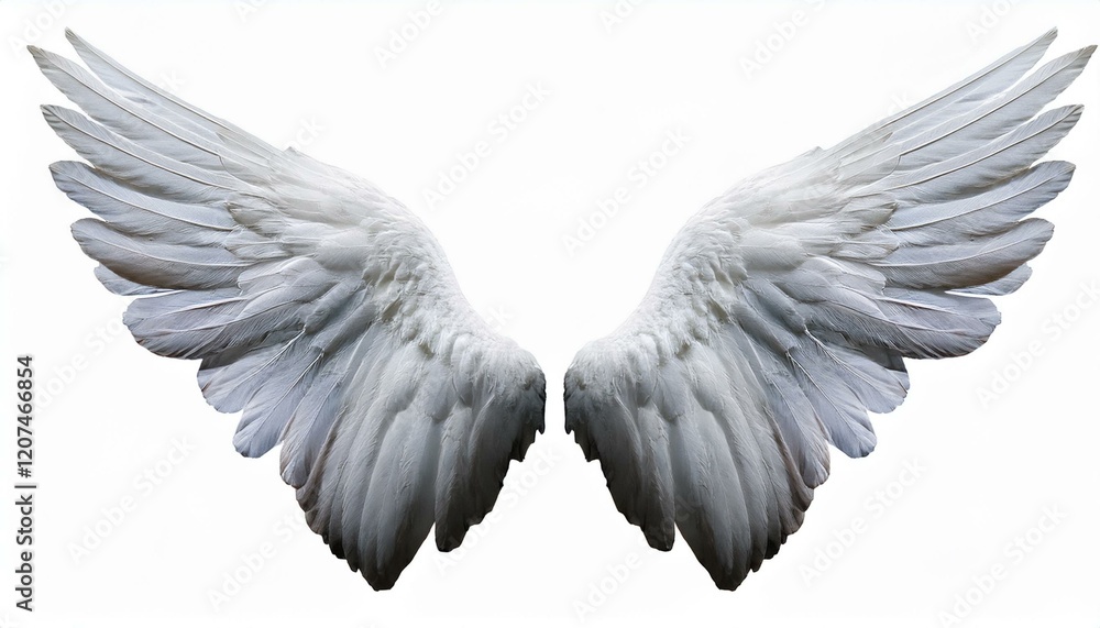 Fototapeta premium white angel wing isolated