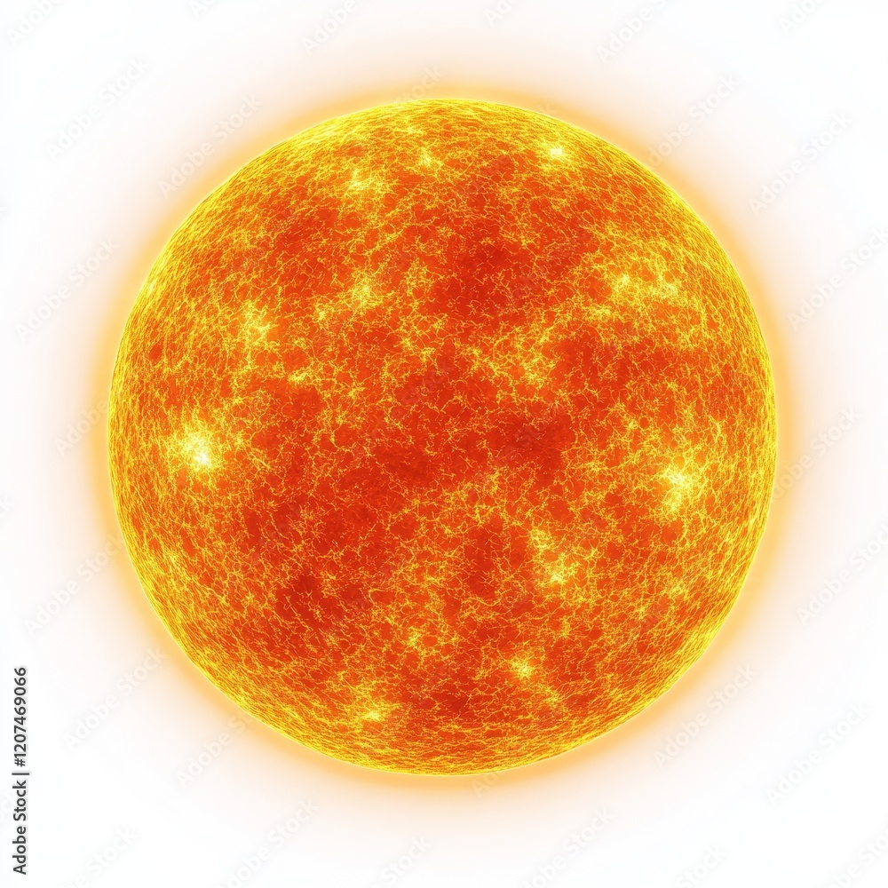 Isolated Sun on White Background, Radiant Star, Solar Energy Concept, Celestial Body, Space Illustration Isolated Sun on White Background, Radiant Star, Solar Energy Concept, Celestial Body, Space Illustration