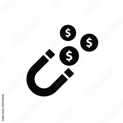 magnet icon vector magnetic money symbol