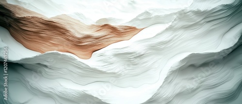 Wallpaper Mural Abstract White and Beige Wave Texture  AI Generated Art Background Torontodigital.ca