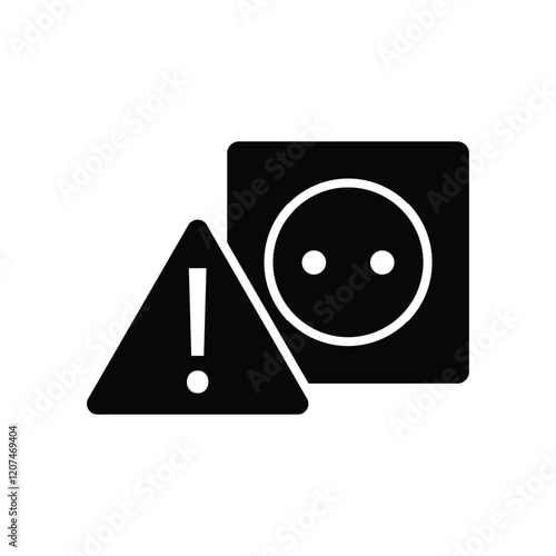 electric socket, plug icon icon vector  dangerous sign