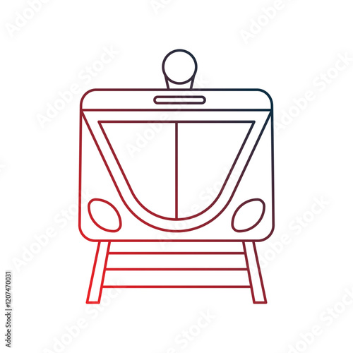tram gradient outline icon with white background vector stock illustration