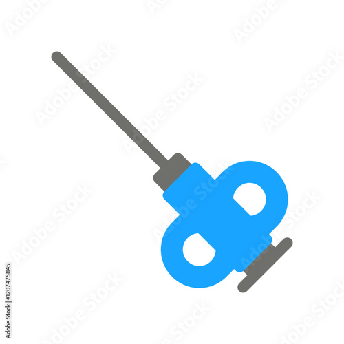biopsy needle icon illustration flat design blue and grey color 