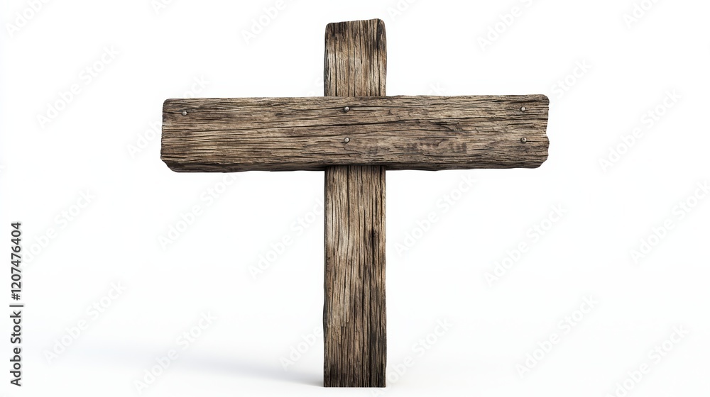 Wooden cross symbolizing faith spiritual reflection minimalist design isolated background Wooden cross symbolizing faith spiritual reflection minimalist design isolated background