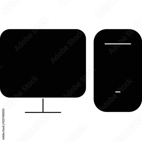 Simple vector icon desktop computer
