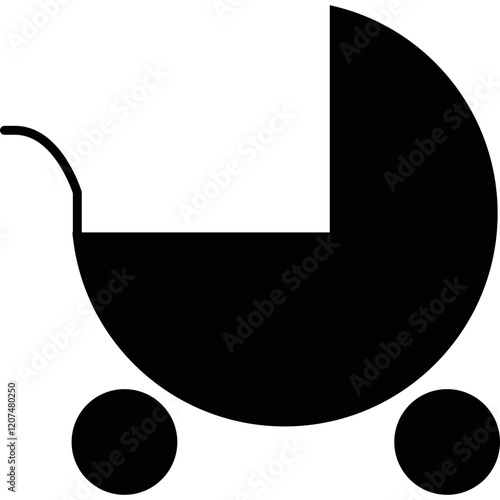 Simple vector icon baby stroller
