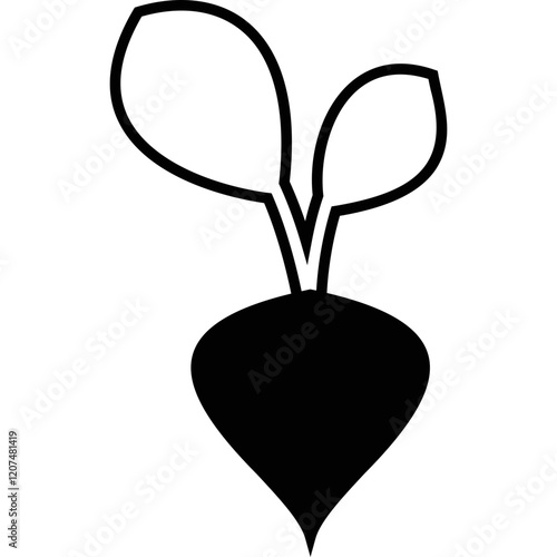 Simple vector icon radish