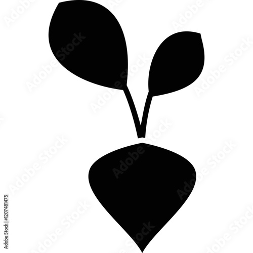 Beet outline on white backdrop
