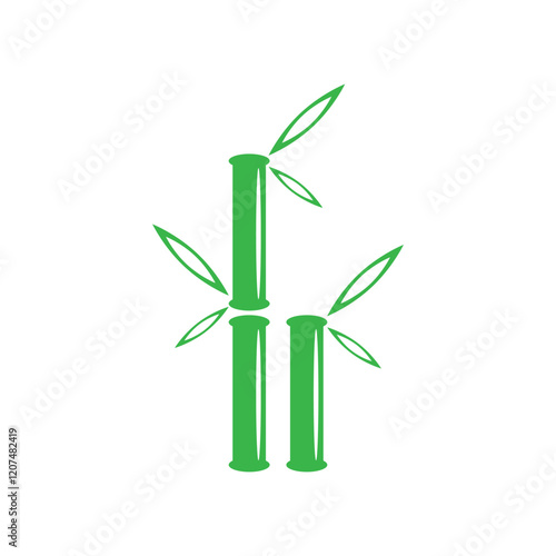 green bamboo and wind turbine