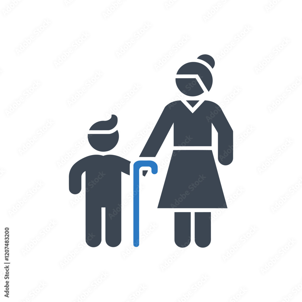Elderly Support Icon Elderly Support Icon