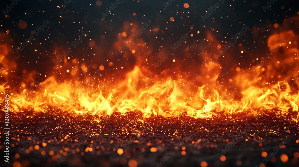 Flickering Flames Erupt in Darkness Creating a Warm Glow and Captivating Atmosphere of Mystery Flickering Flames Erupt in Darkness Creating a Warm Glow and Captivating Atmosphere of Mystery