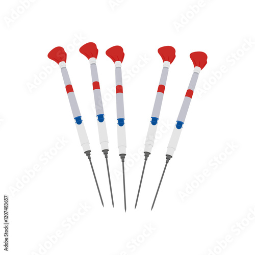 Tranquilizer Darts, Veterinary Flat Vector Illustration