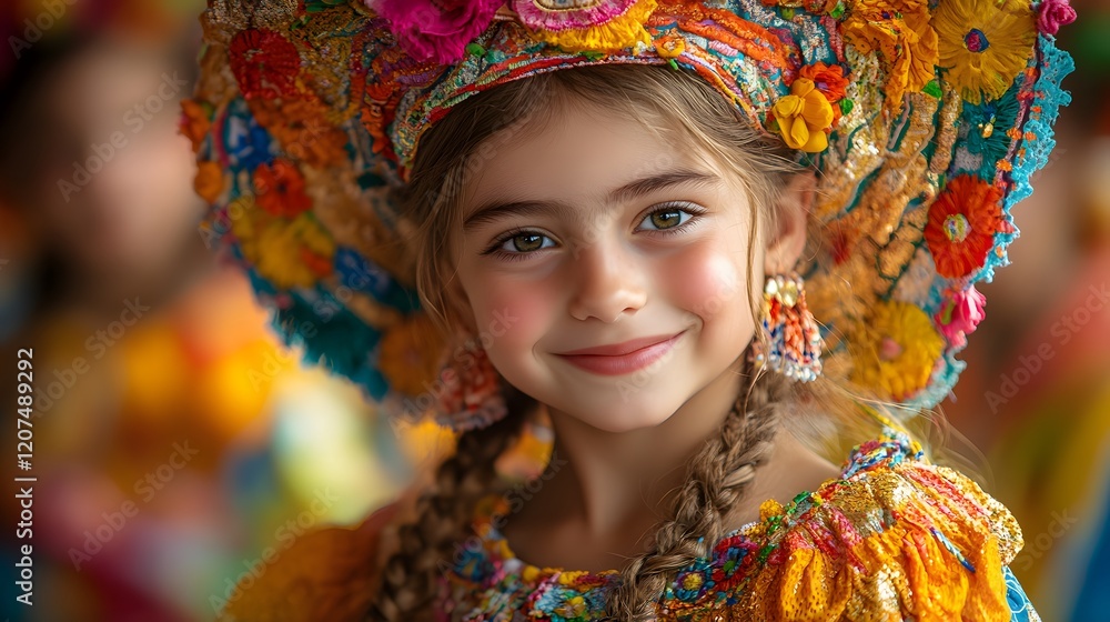 Fototapeta premium Traditional samba dancers performing in elaborate costumes at a carnival,