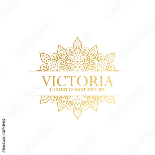 Luxury hotel label template. Trendy vintage royal ornament frames illustration.