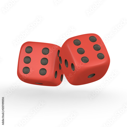 Realistic 3d dice from different sides. Casino game concept. Vector illustration