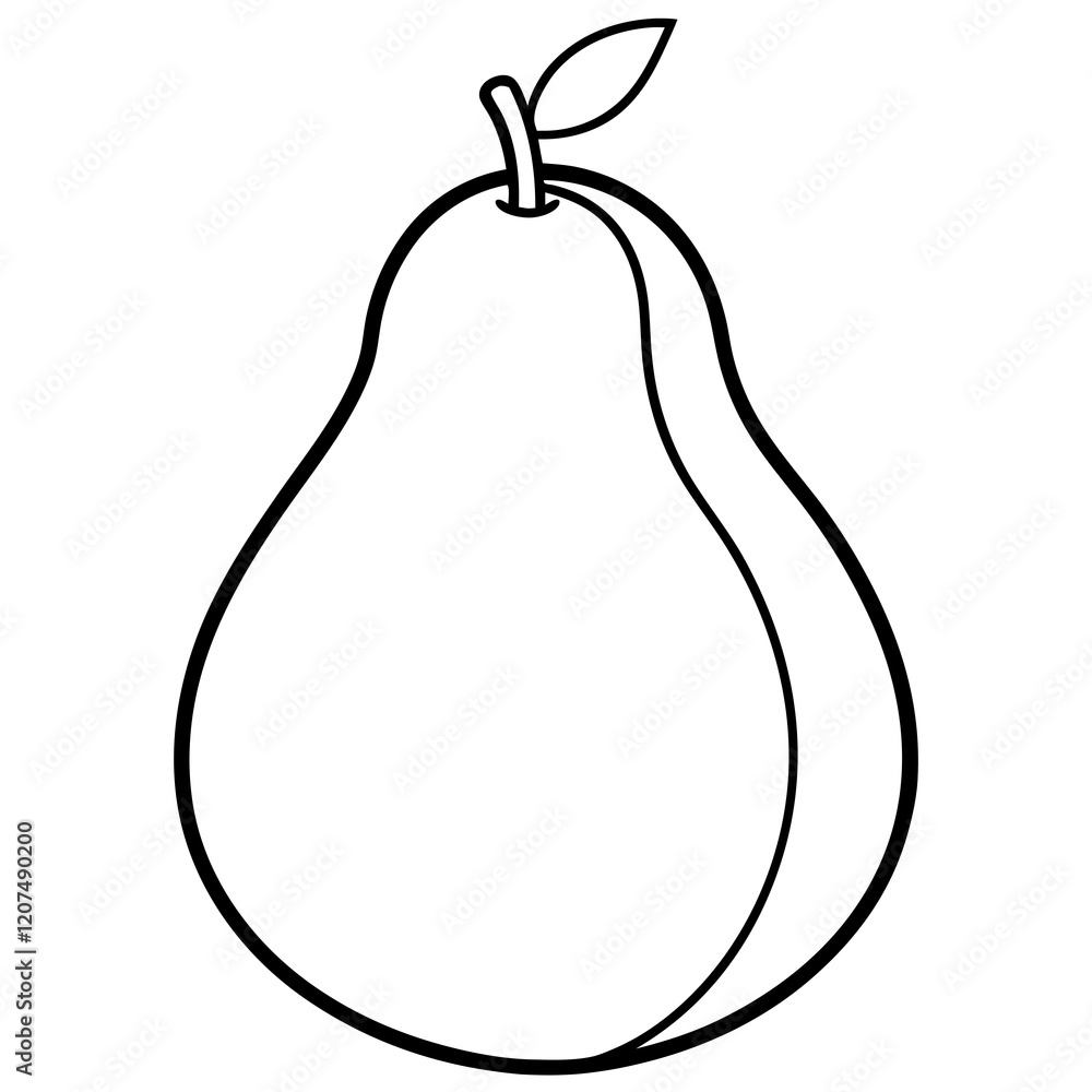 Simple Pear Line Drawing