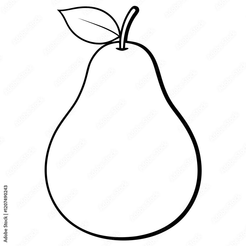Simple Pear Line Drawing