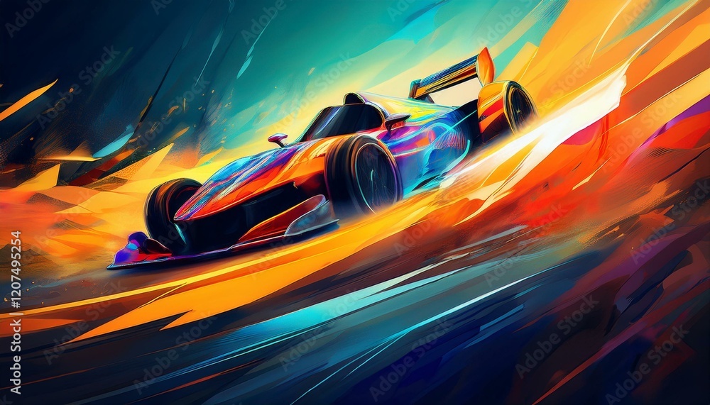 Naklejka premium Abstract sports racing concept background design. Generated image