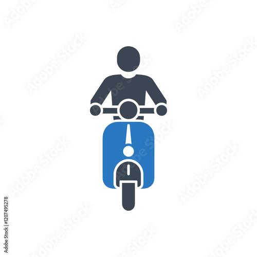 Commuter on Scooter Icon