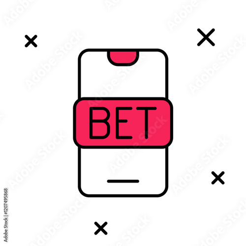 Filled outline Online sports betting icon isolated on white background. Sport bet bookmaker. Betting online make money. Vector