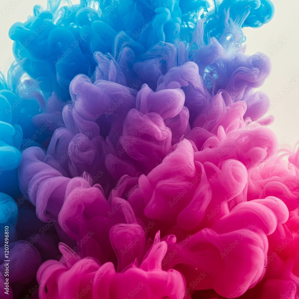 Vivid Ink Swirls in Water Creating a Stunning Abstract Design with Pink and Blue Hues Vivid Ink Swirls in Water Creating a Stunning Abstract Design with Pink and Blue Hues