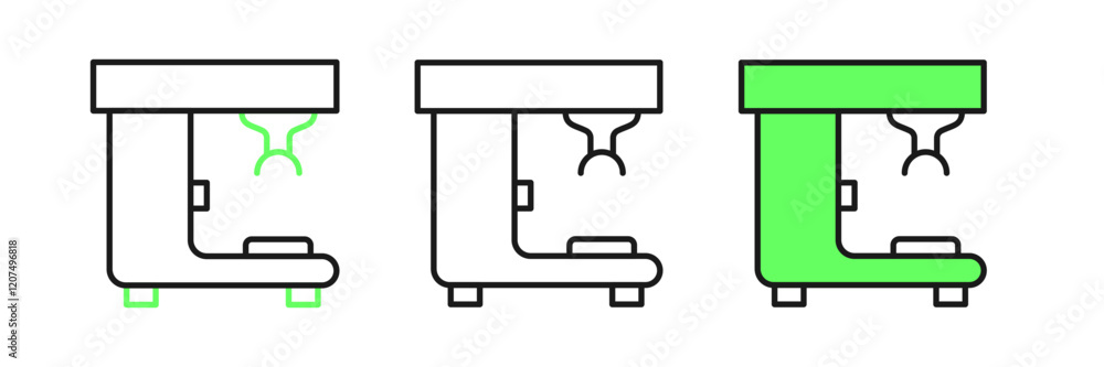 Set line Coffee machine icon isolated on white background. Vector Set line Coffee machine icon isolated on white background. Vector