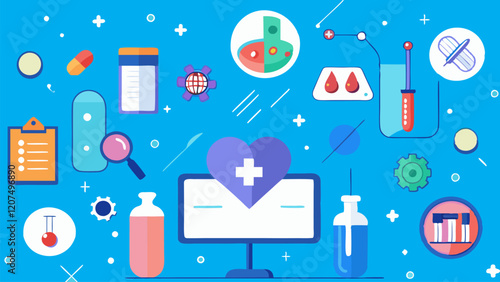 Medical Research & Healthcare Technology Illustration