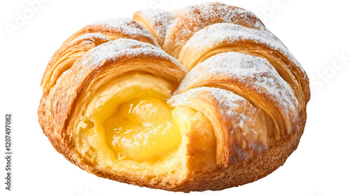 Wallpaper Mural Delicious Golden Croissant with Rich Yellow Filling and Sugar Dusting Perfect for Breakfast or Brunch Torontodigital.ca